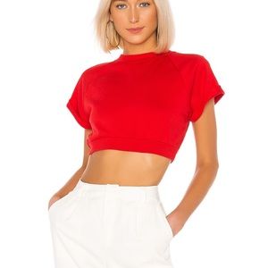 Superdown Tory Cropped Pullover in Poppy